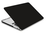 KECC Macbook Case with Cut Out Logo + Keyboard Cover + Slim Sleeve + Screen Protector + Pouch |Matte Black
