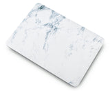 KECC Macbook Case with Cut Out Logo + Keyboard Cover Package | Marble Collection - White Marble
