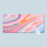 KECC Desk Pad, Office Desk Mat,PU Leather Desk Blotter, Laptop Desk Mat, Waterproof Desk Writing Pad for Office and Home Decor, Thick Gaming Mouse Pad (Rainbow Marble)