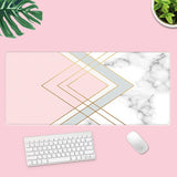 KECC Desk Pad, Office Desk Mat,PU Leather Desk Blotter, Laptop Desk Mat, Waterproof Desk Writing Pad for Office and Home Decor, Thick Gaming Mouse Pad (Pink White Cloud Marble)