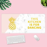 KECC Desk Pad, Office Desk Mat,PU Leather Desk Blotter, Laptop Desk Mat, Waterproof Desk Writing Pad for Office and Home Decor, Thick Gaming Mouse Pad (Pineapple White Marble)