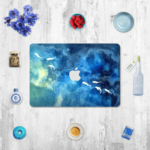Macbook Decal Skin | Paint Collection - Blue Fish - Case Kool