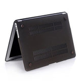 Macbook Case with Keyboard Cover, Screen Protector and Sleeve Package | Leather Collection - Black Leather - Case Kool