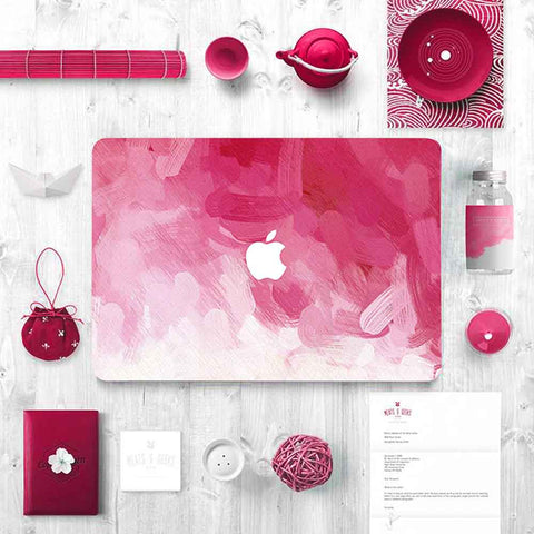 Macbook Decal Skin | Water Painting Collection - Pink Paint - Case Kool