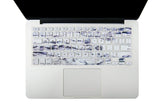 Macbook Case with Keyboard Cover, Screen Protector and Sleeve Package | Marble Collection - White Marble 3 - Case Kool