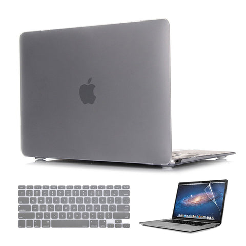 Macbook Case with Keyboard Cover and Screen Protector Package | Color Collection - Matte Grey - Case Kool