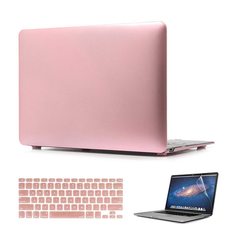 Macbook Case with Keyboard Cover and Screen Protector Package | Color Collection - Rose Gold - Case Kool
