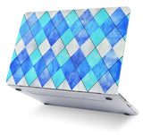 KECC Macbook Case with Cut Out Logo + Keyboard Cover, Screen Protector and Sleeve Package | Blue Cyan Diamond