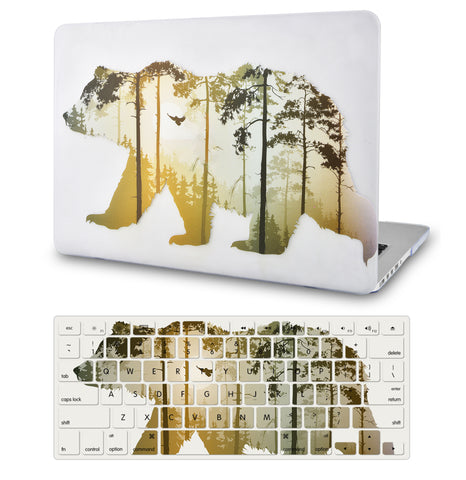 KECC Macbook Case with Cut Out Logo + Keyboard Cover Package |    Bear
