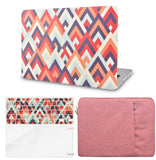 KECC Macbook Case with Cut Out Logo + Keyboard Cover, Screen Protector and Sleeve Package | Colorful Triangles 2