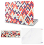 KECC Macbook Case with Cut Out Logo + Keyboard Cover and Screen Protector Package | Colorful Triangles 2