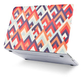 KECC Macbook Case with Cut Out Logo + Keyboard Cover, Screen Protector and Sleeve Sleeve Bag and USB |Colorful Triangles 2