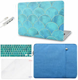 KECC Macbook Case with Cut Out Logo + Keyboard Cover, Screen Protector and Sleeve Sleeve Bag and USB |Japanese Circle Pattern