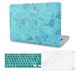 KECC Macbook Case with Cut Out Logo + Keyboard Cover and Screen Protector Package | Japanese Circle Pattern