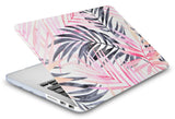 KECC Macbook Case with Cut Out Logo + Keyboard Cover, Screen Protector and Sleeve Package | Leaf - Pink Grey