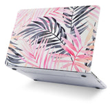 KECC Macbook Case with Cut Out Logo + Keyboard Cover, Screen Protector and Sleeve Sleeve Bag and USB |Leaf - Pink Grey