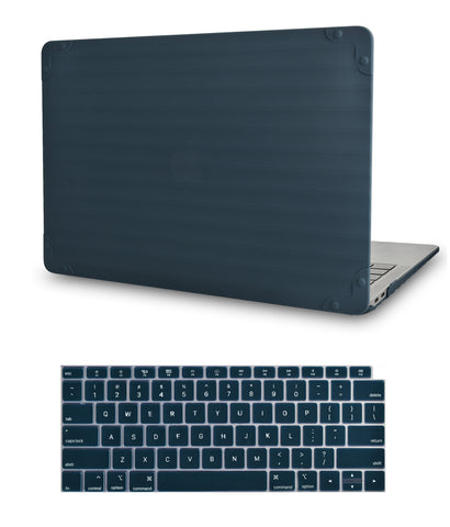 KECC Macbook Case with Cut Out Logo + Keyboard Cover | Color Collection - Navy Luggage