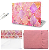 KECC Macbook Case with Cut Out Logo + Keyboard Cover, Screen Protector and Sleeve Sleeve Bag and USB |Pink Diamond