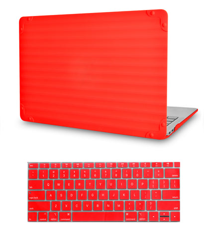KECC Macbook Case with Cut Out Logo + Keyboard Cover | Color Collection - Red Luggage