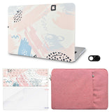KECC Macbook Case with Cut Out Logo + Keyboard Cover, Screen Protector and Sleeve Sleeve Bag and Webcam Cover|Watercolor Paint 2