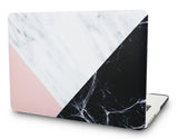 Macbook Case | Marble Collection - White Marble with Pink Black - Case Kool
