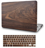 KECC Macbook Case with Cut Out Logo + Keyboard Cover Package | Walnut Wood