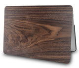 KECC Macbook Case with Cut Out Logo + Keyboard Cover, Screen Protector and Sleeve Package | Walnut Wood