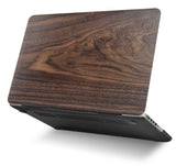 KECC Macbook Case with Cut Out Logo + Keyboard Cover, Screen Protector and Sleeve Sleeve Bag and Webcam Cover | Walnut Wood